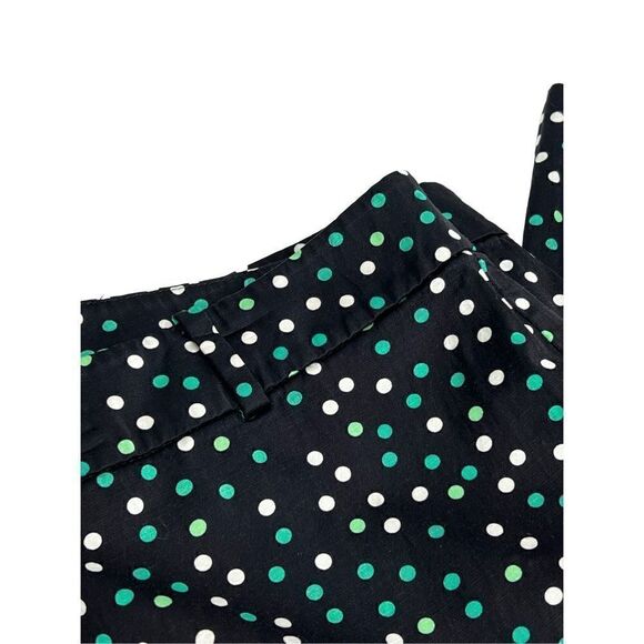 Ann Taylor green and white polka dot ankle pants with black background size 12 - Picture 9 of 13